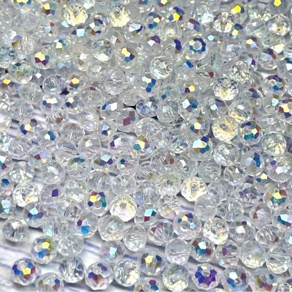 200 Multi Faceted Briolette Rondelle Crystal Glass Beads Jewelry Making DIY Bulk - Picture 13 of 16